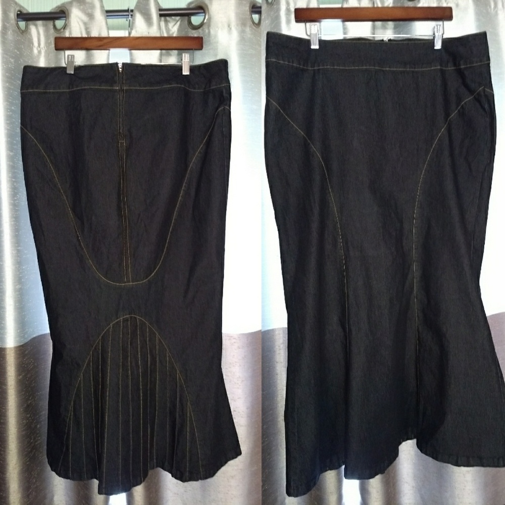 Denim Trumpet Skirt